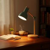 Mint Green Scandinavian Desk Lamp | Adjustable Wood Table Light