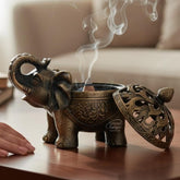 Brass Elephant Incense Burner, Dhoop Holder, Pooja Room Decor