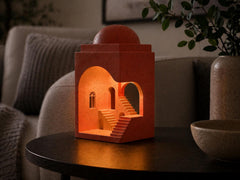 Archway Lamp – Marble Textured Architectural Table Light, USB LED or Battery Tea Light