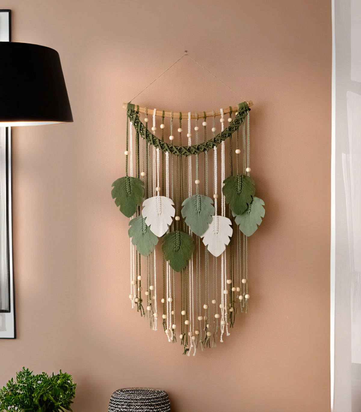 Botanical Wall Art, Tropical Home Decor, Macrame Leaf Decor, Summer Wall Art, Boho Macrame Decor, Bedroom Wall Art