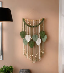 Botanical Wall Art, Tropical Home Decor, Macrame Leaf Decor, Summer Wall Art, Boho Macrame Decor, Bedroom Wall Art
