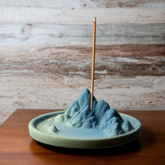Ceramic Mountain Incense Holder, Minimalist Colorful Design for Meditation and Relaxation