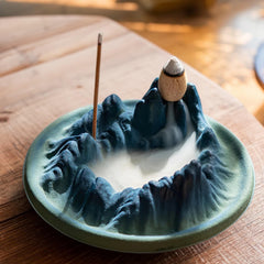Ceramic Mountain Incense Holder, Minimalist Colorful Design for Meditation and Relaxation