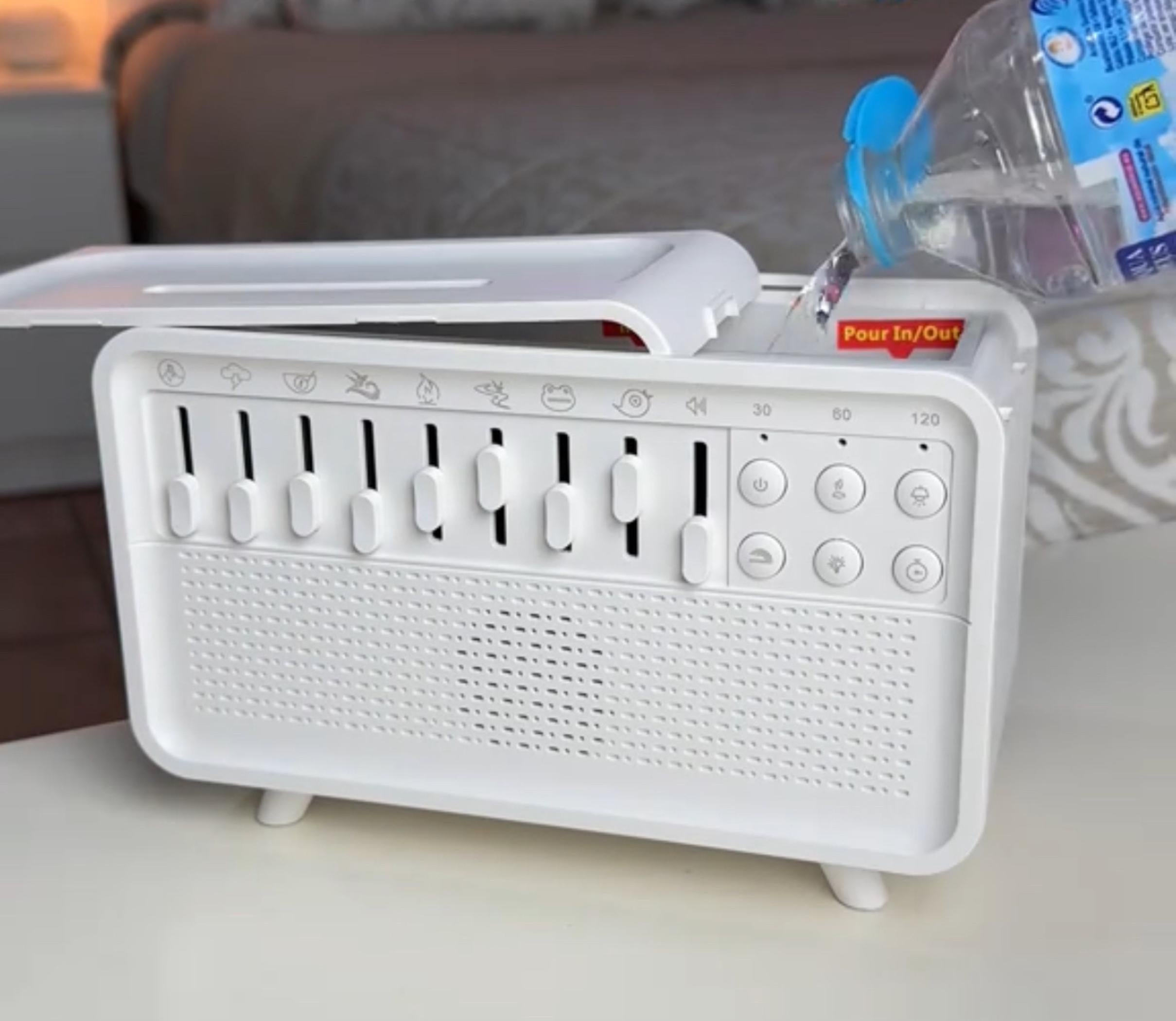 Night Light Humidifier White Noise Machine with 8 Nature Sounds