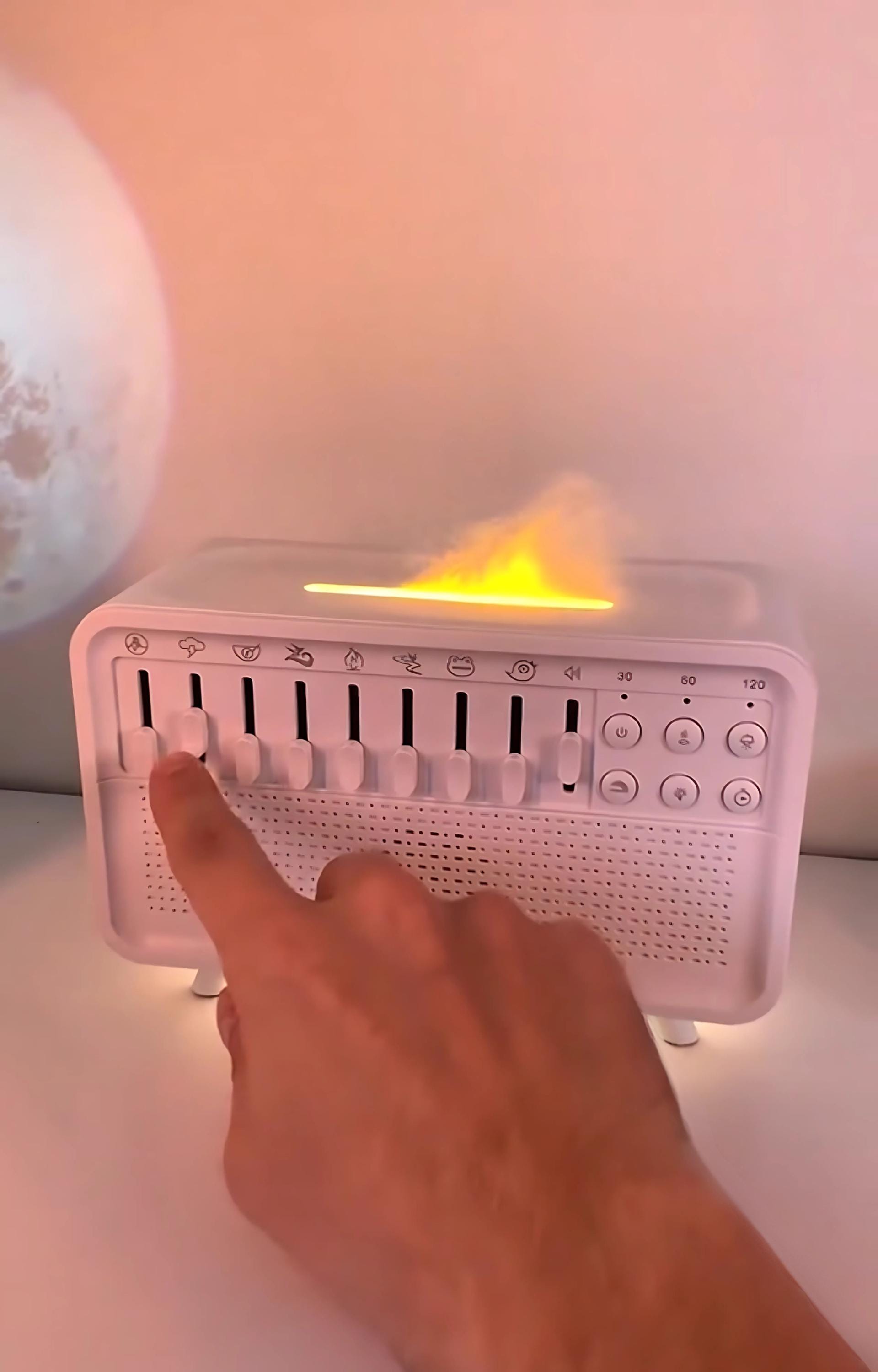 Night Light Humidifier White Noise Machine with 8 Nature Sounds