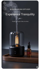 Modern Candlelight Aroma Diffuser 120ml, Air Humidifier with Light Home, Car & Office Decor
