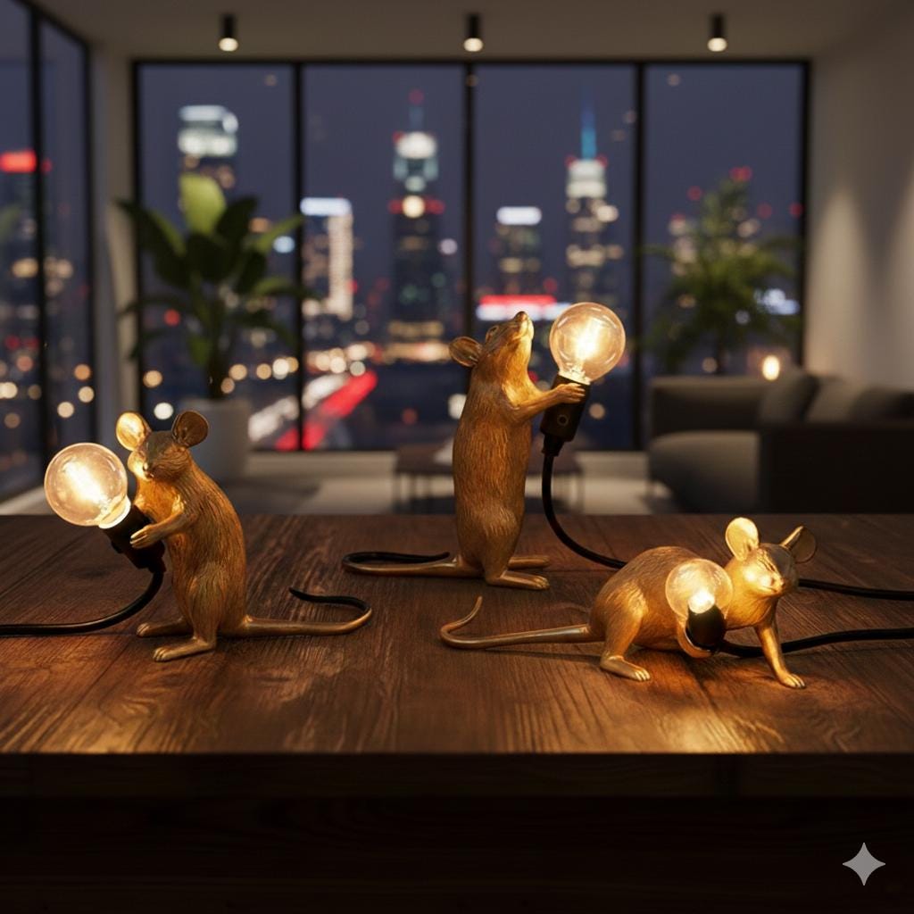 Resin Mouse LED Lamp | Desk & Night Light