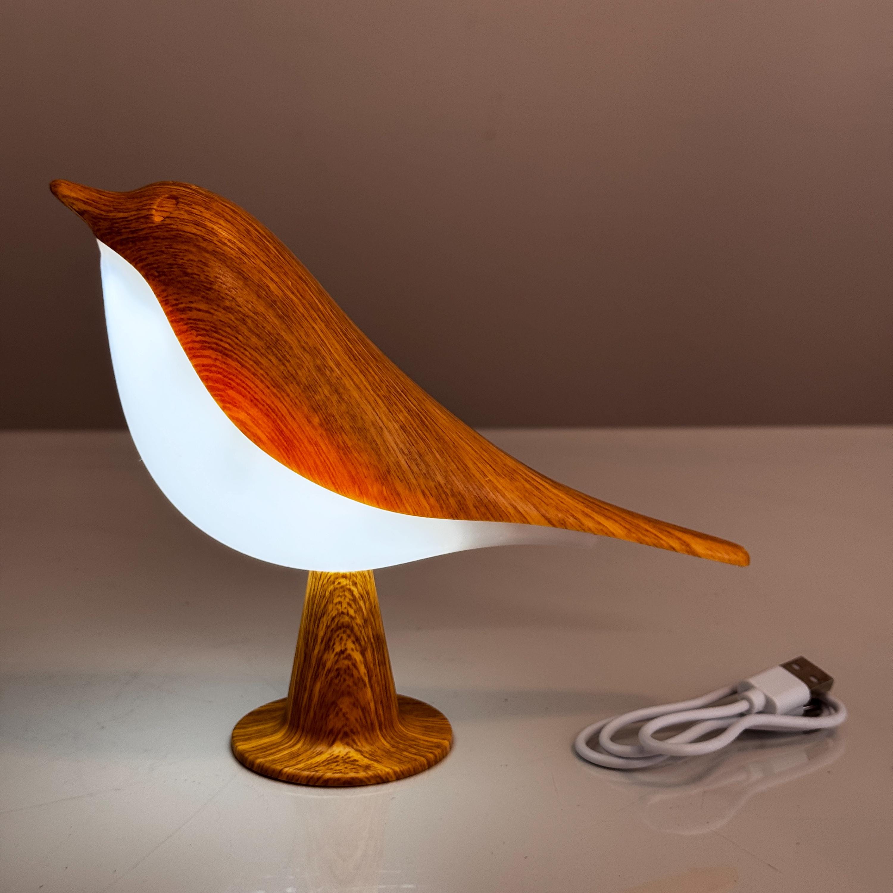 Bird LED Table Lamp USB Powered Desk Lamp 8" Scandinavian Minimalist Bird Light 6W Night Light Three Color Modes