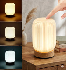 Touch Control LED Bedside Lamp – Dimmable, 3 Color Modes, Rechargeable Portable Light
