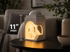 Archway Lamp – Marble Textured Architectural Table Light, USB LED or Battery Tea Light