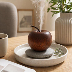 Wood Apple Diffuser Set, Aromatherapy Ornament, Car Freshener, Minimalist Home Fragrance Gift