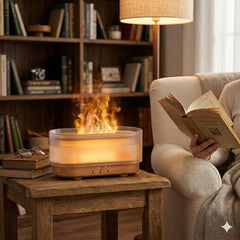 Flame Air Humidifier & Diffuser with Realistic Fire Effect, Aroma Lamp, Faux Fireplace Scent Machine, Ultrasonic Cozy Home Decor
