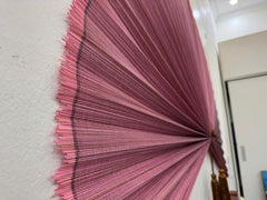 Dusty Rose Bamboo Wall Fan, Large Decorative Fan