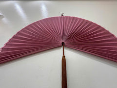 Dusty Rose Bamboo Wall Fan, Large Decorative Fan