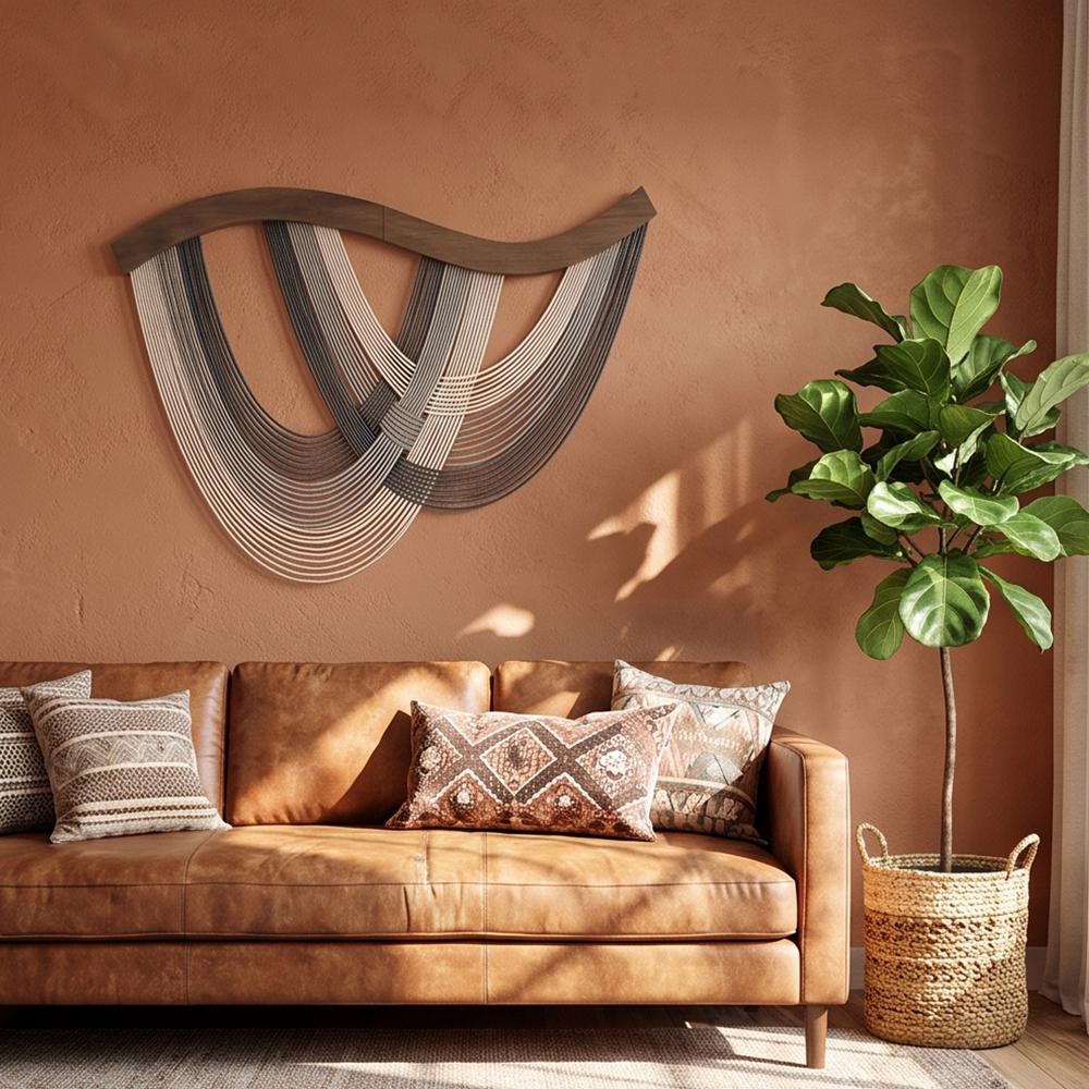 Macrame Wall Hanging, Woven Fiber Wall Art, Cotton Wall Decor, Bohemian Home Decor, Nursery Bedroom Decor